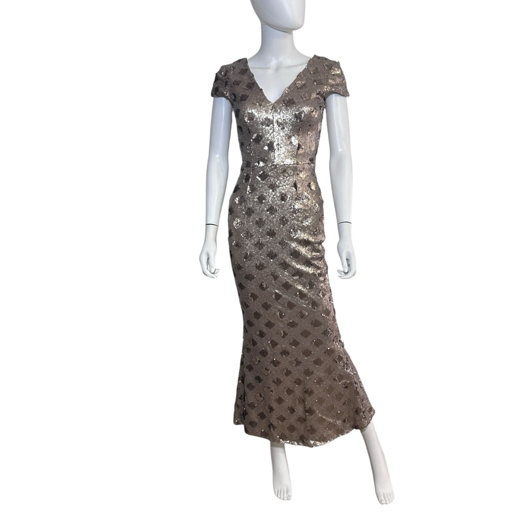 Dress the Population - ‘Lina’ Metallic Sequin Gown